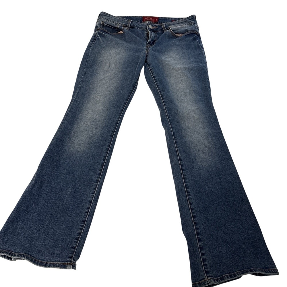Lucky Brand Leyla Boot Jean Women Size 8 With 28 Inseam Blue Stretch Flare Denim - Picture 2 of 13